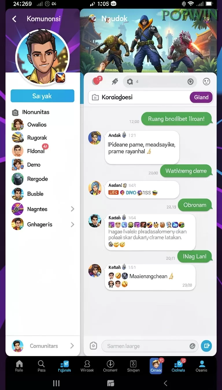 Cuplikan layar SURYA77 — menu navigasi